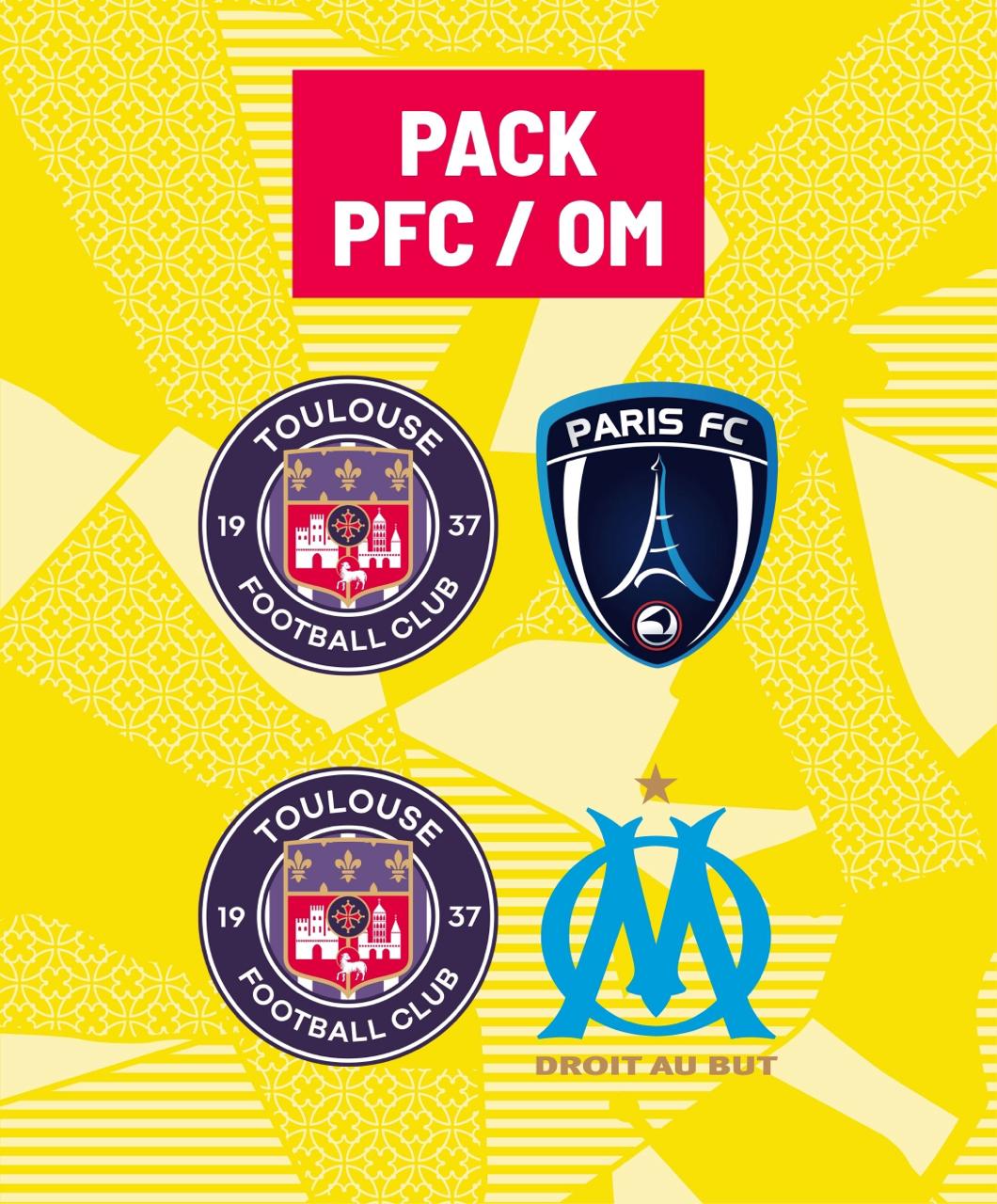 <h3 class="ql-align-center"><br></h3><h3 class="ql-align-center"><strong class="ql-size-large">Avec ce pack réunissant le Paris FC et l’Olympique de Marseille, profitez de deux rendez-vous différents mais tout aussi intenses.</strong></h3><p class="ql-align-center"><br></p><p class="ql-align-center"><span class="ql-size-large"> Un duo de matchs idéal pour vivre de grandes émotions au stade et profiter d’un tarif avantageux. </span></p>